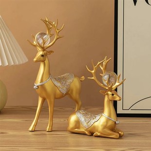 欧式 饰品 创意金鹿酒柜摆件家居客厅房间电视柜现代装