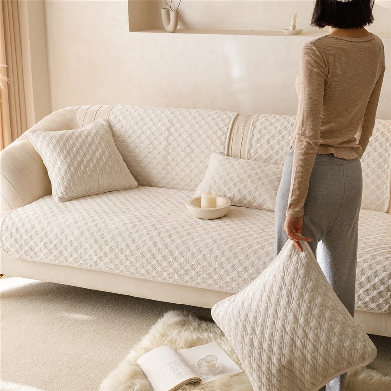 短毛绒沙发垫冬季防滑坐垫子加厚2023新款沙发罩毛绒盖布巾