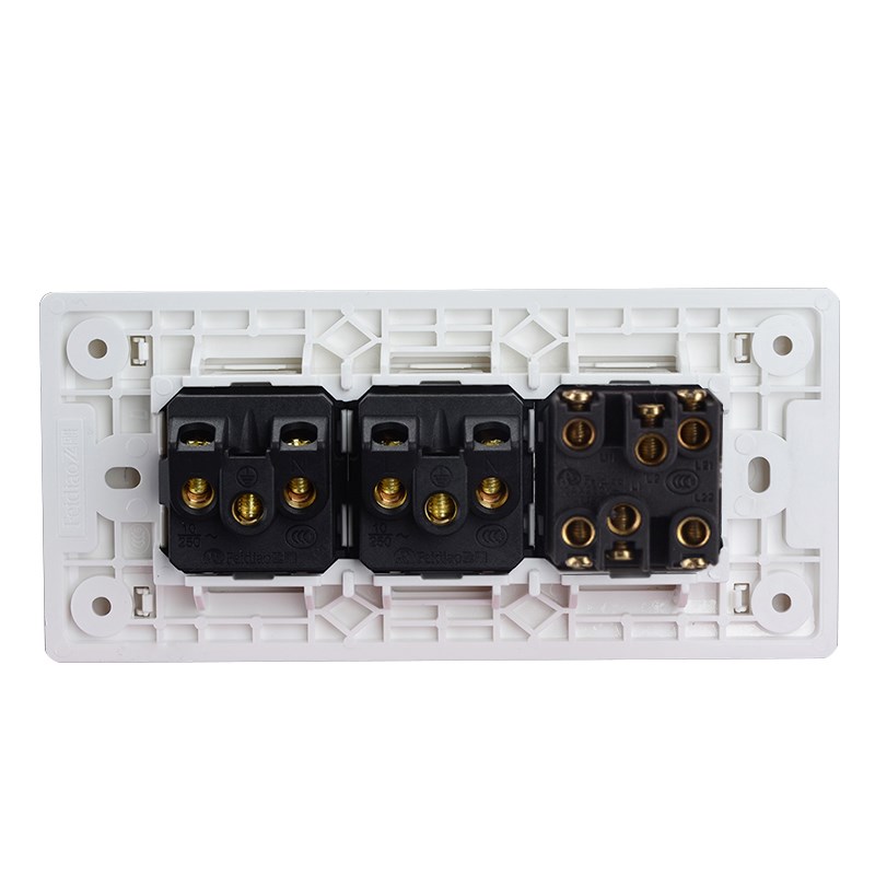 飞雕1开多控10孔十孔三控插座中途开关家用带开关面板一开