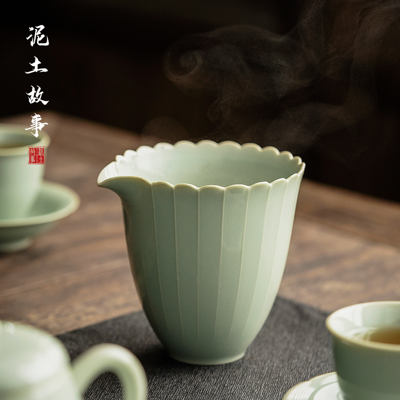 宋瓷手工公道杯陶瓷公杯匀杯茶海大号茶杯分茶器茶漏配件功夫茶具