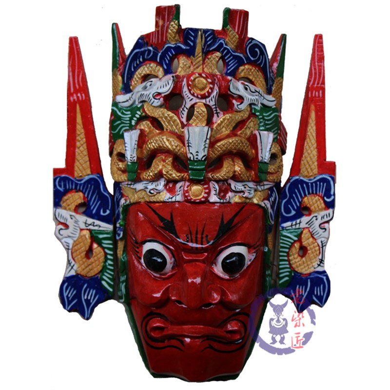 安顺脸子 地戏面具 傩戏面具 舞台表演道具 三国人物面具 高32cm