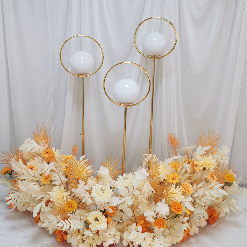 婚庆道具铁艺同心圆路引电镀升降龙珠舞台婚礼堂装饰圆球布置摆件