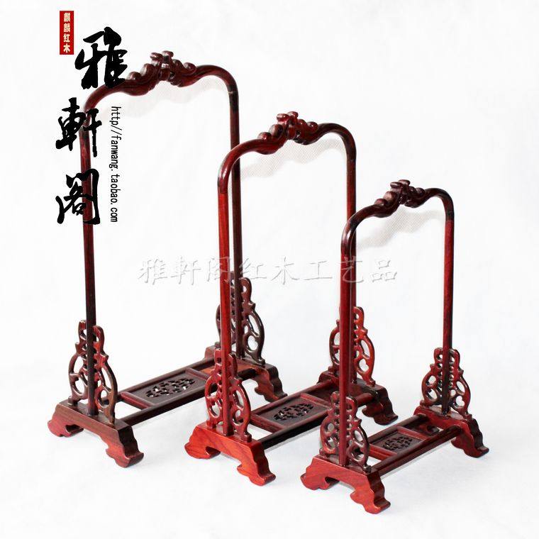 红木工艺品挂玉架/雕刻玉吊/红酸枝龙头首饰吊玉架龙门玉器展示架