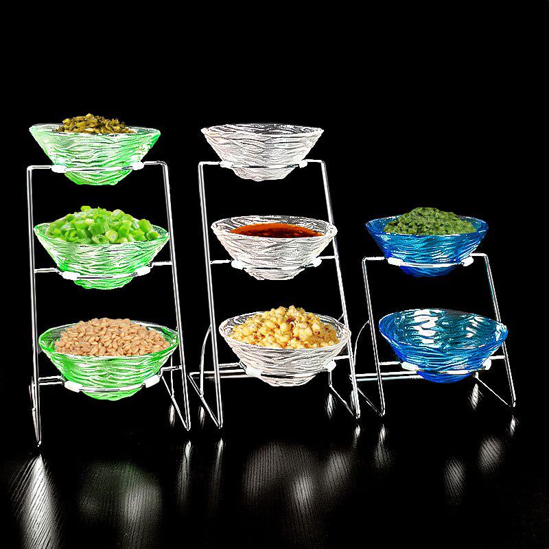 商用自助餐厅小料台酒店早餐摆台器皿火锅店调料架容器小菜展示盒