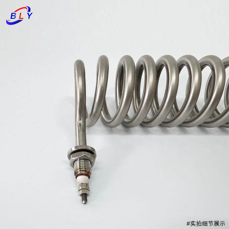 螺0锈旋式加热管蒸馏水器加热管温控3嵌4不钢弹PVE簧入式螺旋电热
