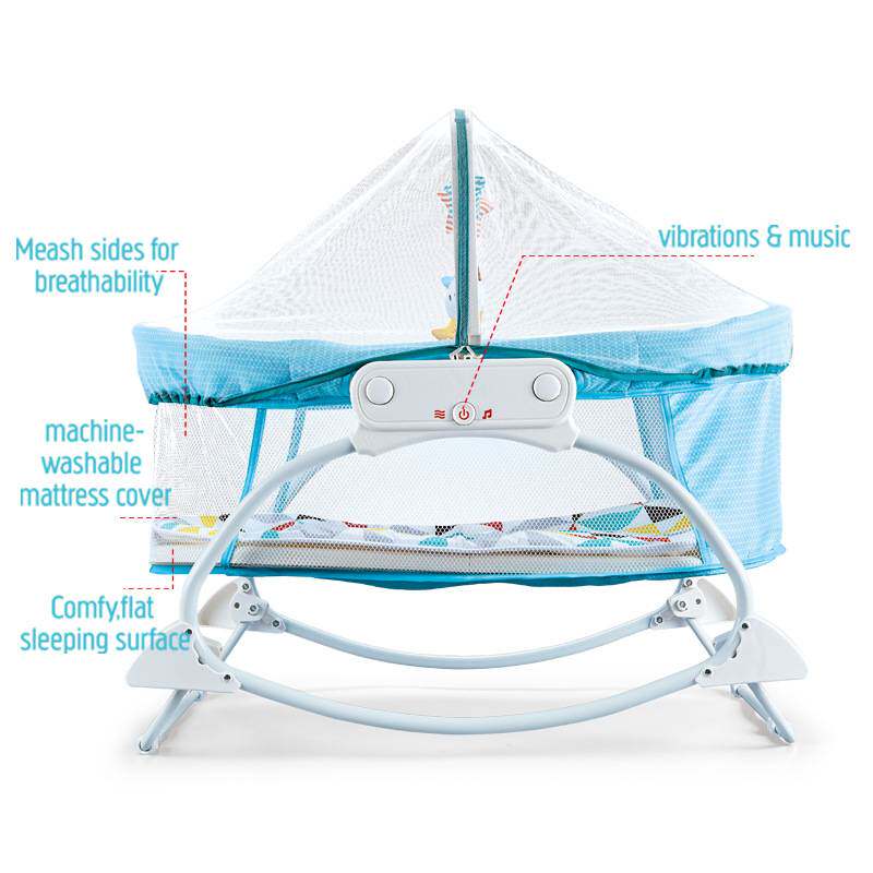 婴儿电动摇篮床 0-12个月宝宝防蚊虫叮咬蚊帐睡床安抚睡眠玩具床