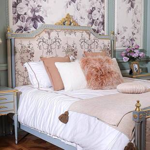 法式宫卧米室实木床雕花布艺双人床2别墅高端公主QKI床22.米婚廷