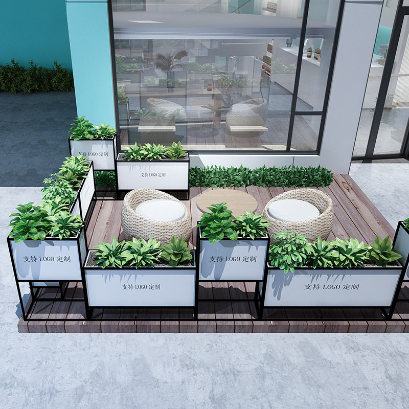 简约组合花箱移动花坛户外铁艺花箱花槽室外市政商业街售楼部