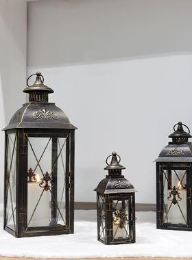 格复古套装灯蜡烛台酒店庆装饰40261-B婚庭院风落地防风灯美式乡