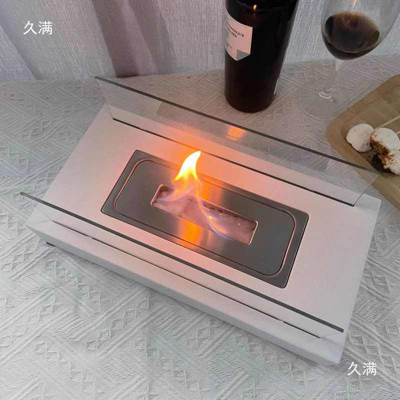 酒精壁炉氛围灯夜光灯真火室内取暖火焰网红装饰便携式桌面小摆件