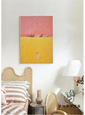 式奶油风金黄色麦田餐软装摆件创意丰客收厅玄关手工法厅装A188vJ