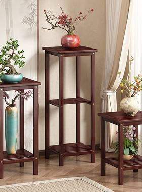 中式实木花架架子NDU客厅落置地式2025新款室内多层花放花的子架