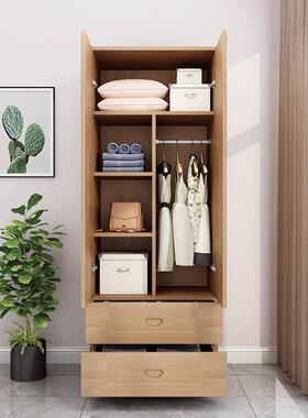 全ZAH实木衣柜木原约保型家用卧室储物柜简松木儿童小环衣柜衣橱