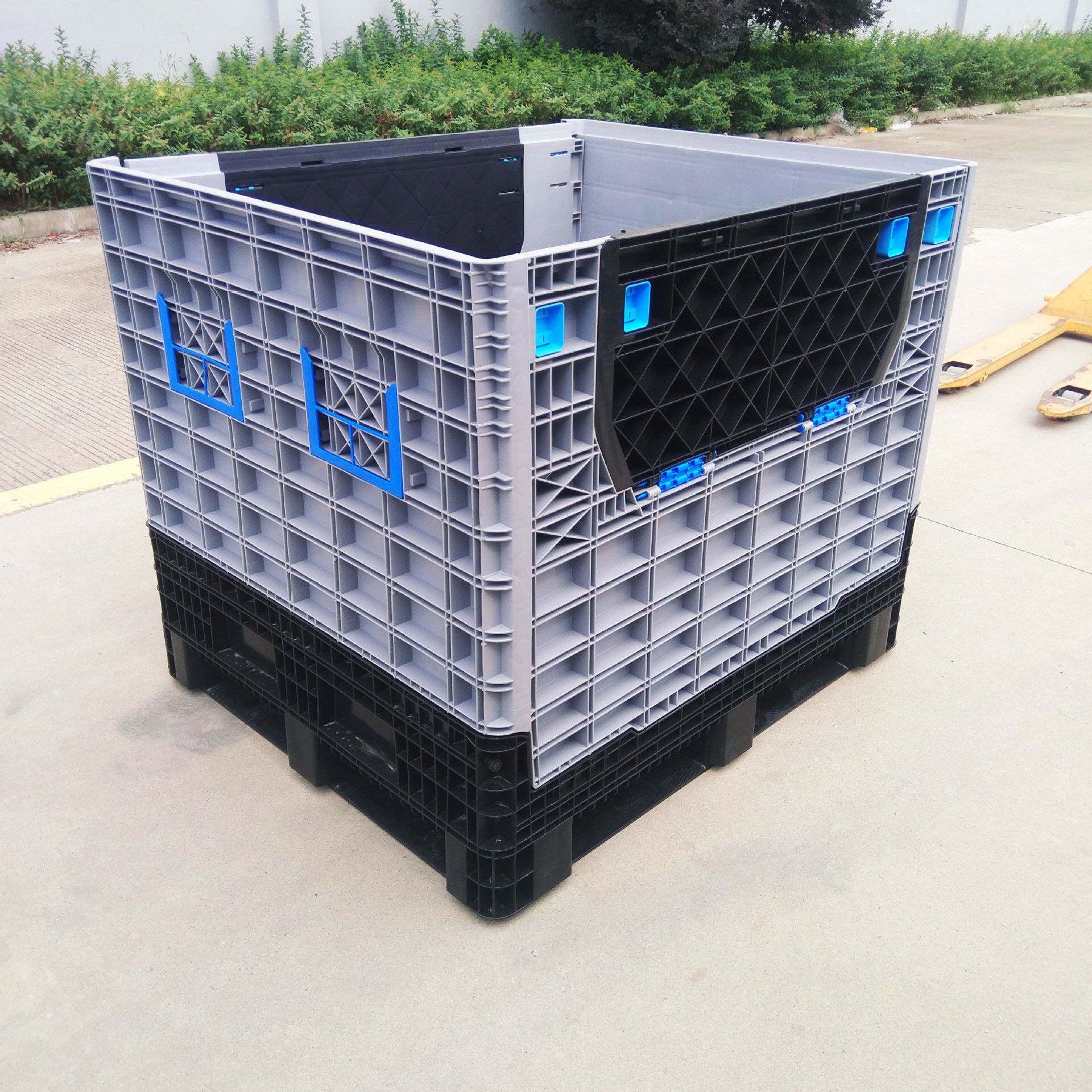 1210折叠卡板箱塑料折叠带盖卡板箱物流运输周装箱叉车托盘箱