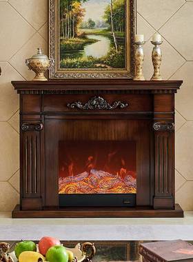 1./1./1.米法式5壁炉装饰柜家8用2AIJ别墅客厅仿真火焰取暖壁炉实