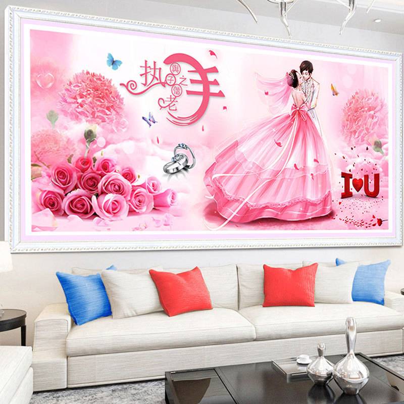 2025年新款5d钻石画满钻持子之手结婚点贴砖秀水晶十字绣2025客厅