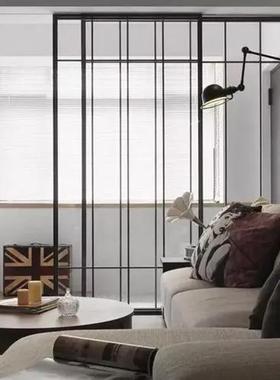 家用简约断玻锈璃屏风隔断卫生间洗漱YOF台入户门客钢厅家用不高