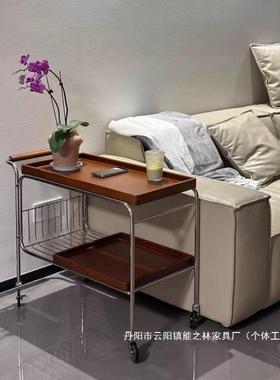 家直销层实木托盘推车置物架复古樱桃木双色客厅小dszxzdfw厂边几