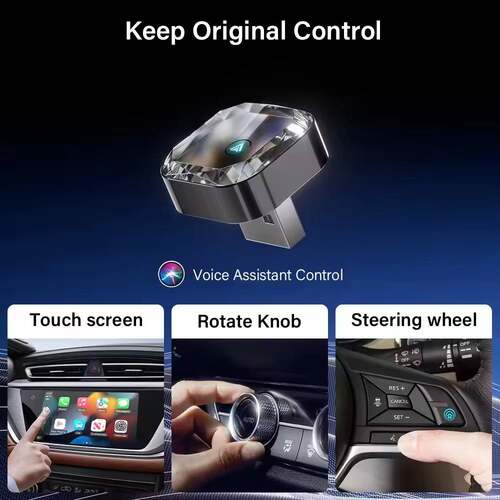 跨境carplay有线转无线盒子安卓Auto车机互联盒子carplay转接器
