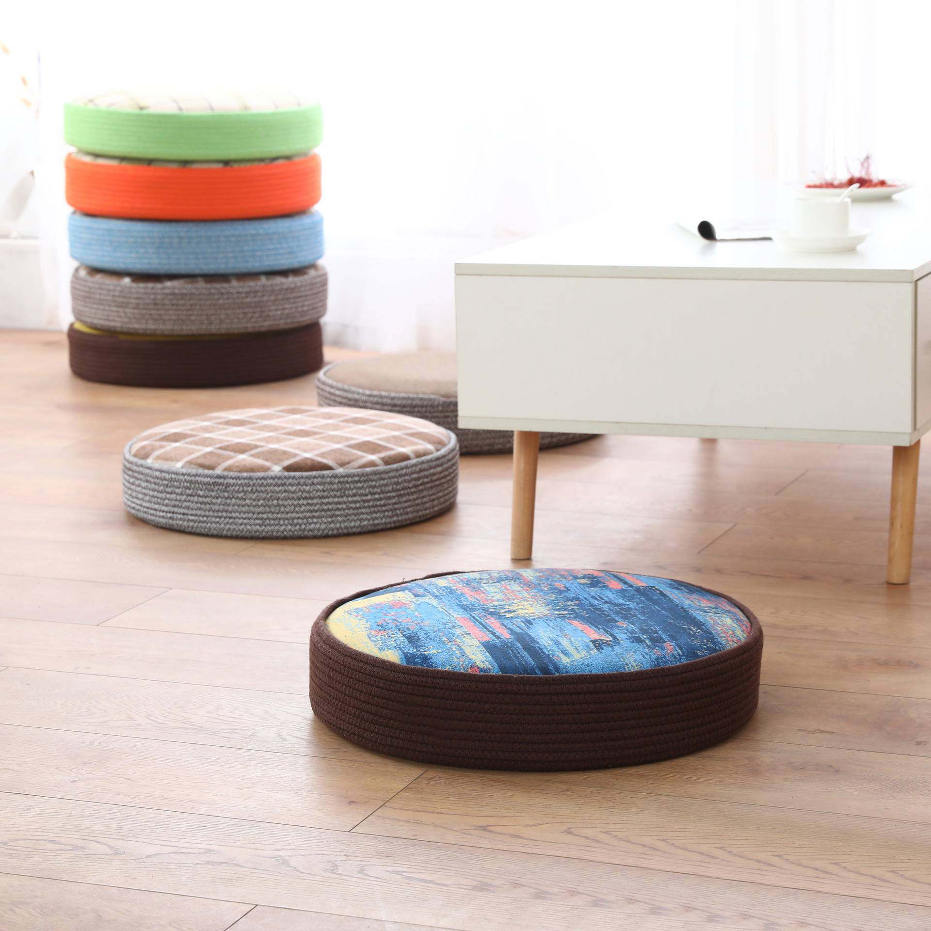 日式蒲团坐垫榻榻米垫子圆形布艺阳台飘窗垫地毯地板地上打坐禅修,玩具/童车/益智/积木/模型,垂直悬浮玩具,淘宝优惠券,粉丝福利购,淘宝优惠卷