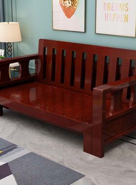 实木全发可折叠坐卧两用床多功能小户床型客厅推拉伸缩XNW床沙经