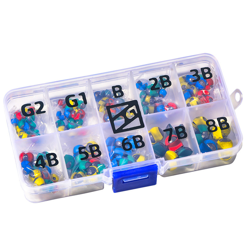 盒装咬铅装夹铅矶钓包胶开口咬铅海钓铅坠筏钓咬铅配重铅手捏铅