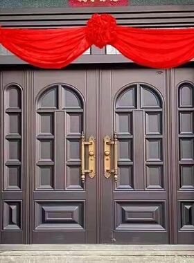 大红花球波浪形红绸布结婚大门客厅红花乔迁新居挂红绸布揭幕红花