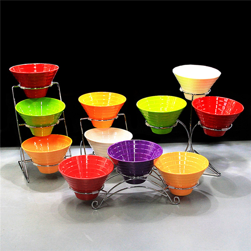 自助餐台餐厅冷餐器皿麻辣烫桌面菜品调料创意酱料碗食物展示架子