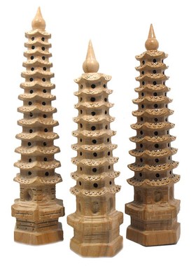 桃木文昌塔摆件木质九层11层13层手工木雕工艺品家居书房桌面装饰