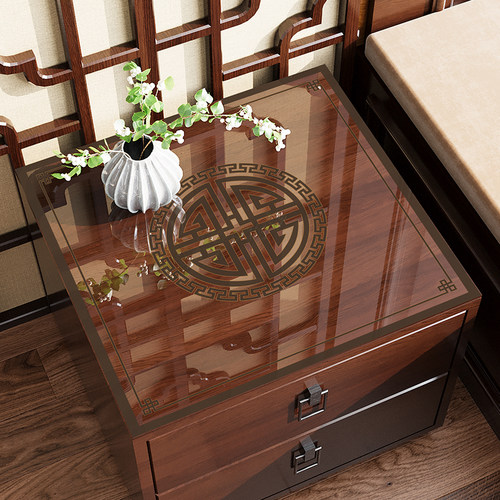 中式耐高温防水防油防尘PVC床头柜垫餐桌电视柜盖巾茶几保护垫