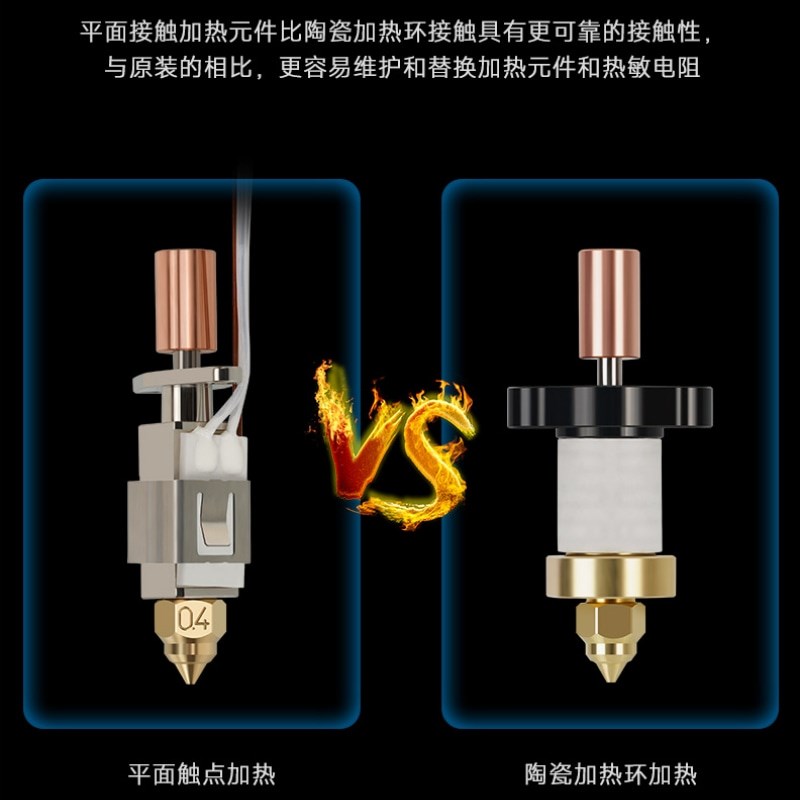 竹子头升级K1/K1Mx陶瓷热端挤出头喷头高流量高速打印