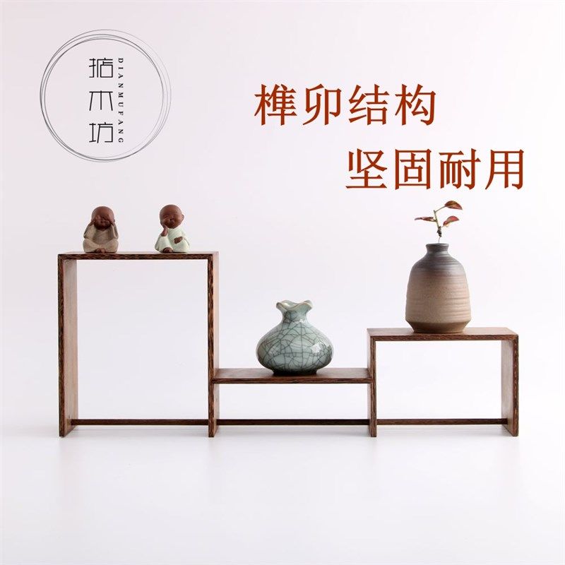 博古架鸡翅木实木展示架多宝阁博古架小物件摆放架子小博古架子
