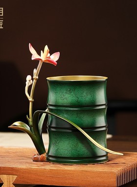 大明铜匠节节高升笔筒摆件家居办公室桌面装饰品送老师教师节礼品