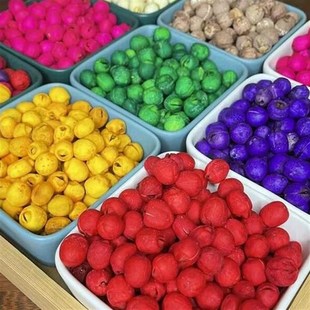 结婚喜事庆用品染色红绿莲子子种早生贵子压床摆件彩色棉花籽喜庆