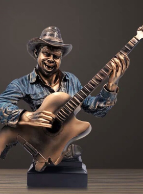 乐队雕塑摆件抽象 音乐人物雕像树脂冷铸铜艺术品 KTV酒吧装饰品