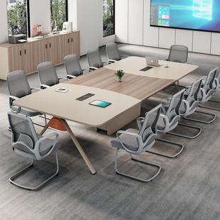 办公会议桌款简约现具方代长形办公家新会议室办公森菲亚室洽谈桌