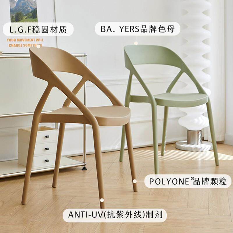 现代简约塑料MS-917(靠椅背椅子加厚家餐北凳欧朔胶子网红休闲创