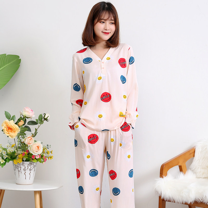 夏季棉绸睡衣女款套装长袖长裤V领中年妈妈薄款绵绸休闲服空调衫,女装/女士精品,中老年女装,淘宝优惠券,粉丝福利购,淘宝优惠卷