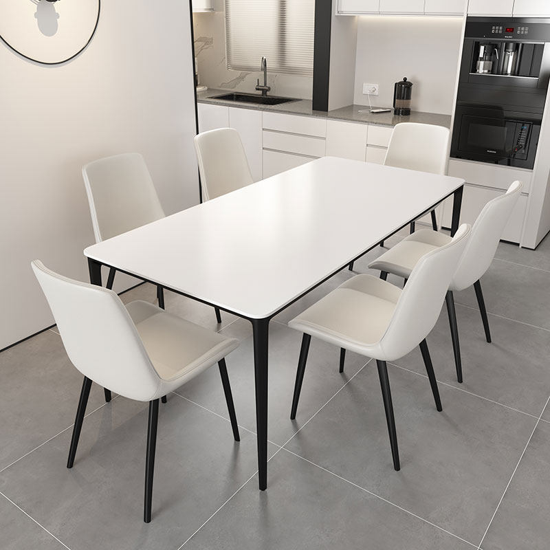 意式白色岩板餐桌家用大小户型轻奢饭厅长方形吃饭桌椅组合6/8人,住宅家具,岩板餐桌,淘宝优惠券,粉丝福利购,淘宝优惠卷
