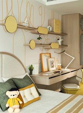 E-Pin 逸品家居儿童书房黄色样板房软装搭配设计书桌摆件可爱卡通