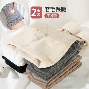 学生保暖裤 女童打底裤 袜九分花边长裤 薄绒儿童宝宝裤 加绒春秋冬季