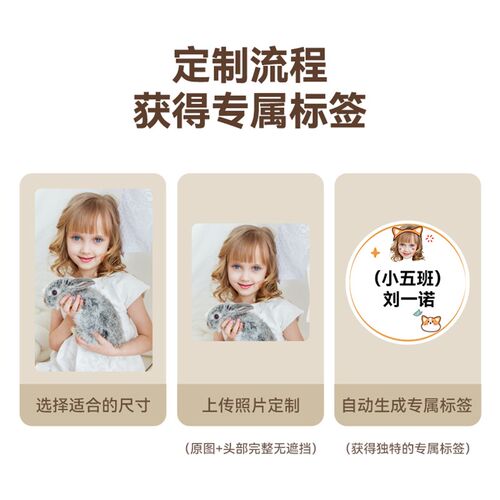 【定制大头贴姓名贴】精臣头像名字贴幼儿园宝宝防水防油耐撕儿童
