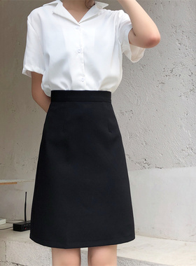 大码半身裙女遮胯显瘦a字包臀裙胖mm百搭西装高腰职业工装裙200斤