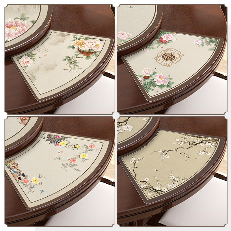 新中式圆桌餐垫扇形隔热垫防水防油防烫弧形杯垫餐桌垫餐盘垫定制,居家布艺,餐垫,淘宝优惠券,粉丝福利购,淘宝优惠卷