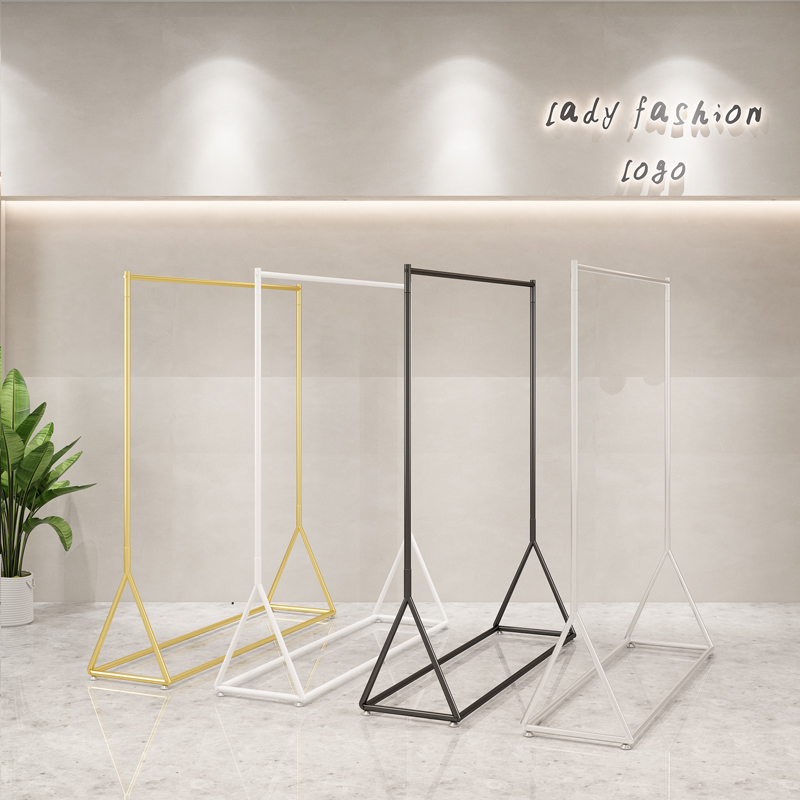 服装店展示架落地式金色女装店货架简约衣服架子店铺陈列挂衣架