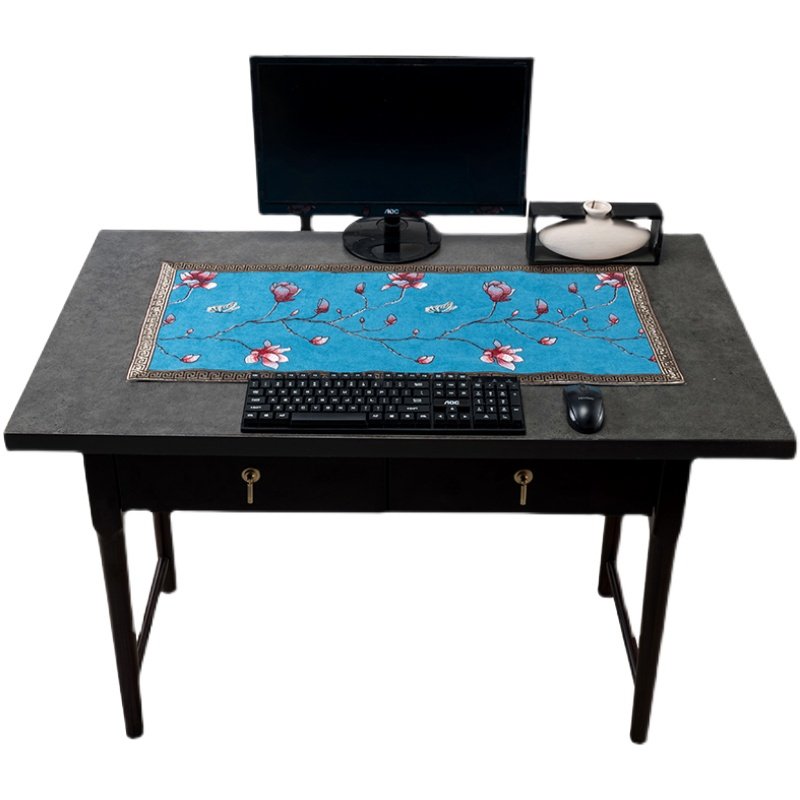 新中式电脑键盘垫办公室桌垫国潮布艺超大防尘鼠标笔记本垫子定制