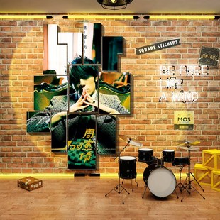 周杰伦专辑墙面海报歌词音乐教室房间布置装饰网红工作室背景贴画