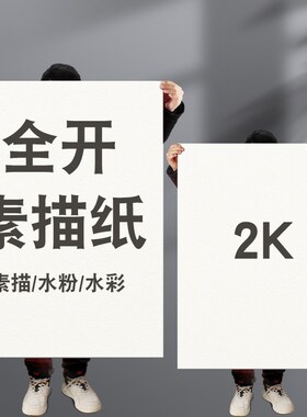全开素描纸美术生专用2k彩铅笔画画纸初学者整开1k大白纸绘画纸40