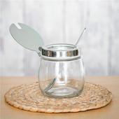 玻璃调料罐辣椒油罐商用餐厅调料瓶醋壶辣椒罐套装 家用盐罐调料盒