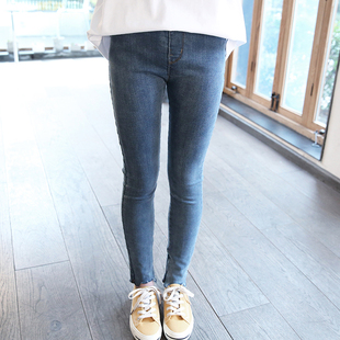 女童牛仔裤紧身铅笔裤2022春装新款中大童洋气显瘦高弹纯棉小脚裤